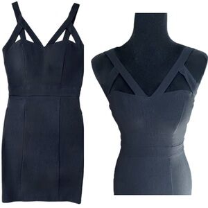 Have- Black Stretch Mini Strappy Dress (XS)
